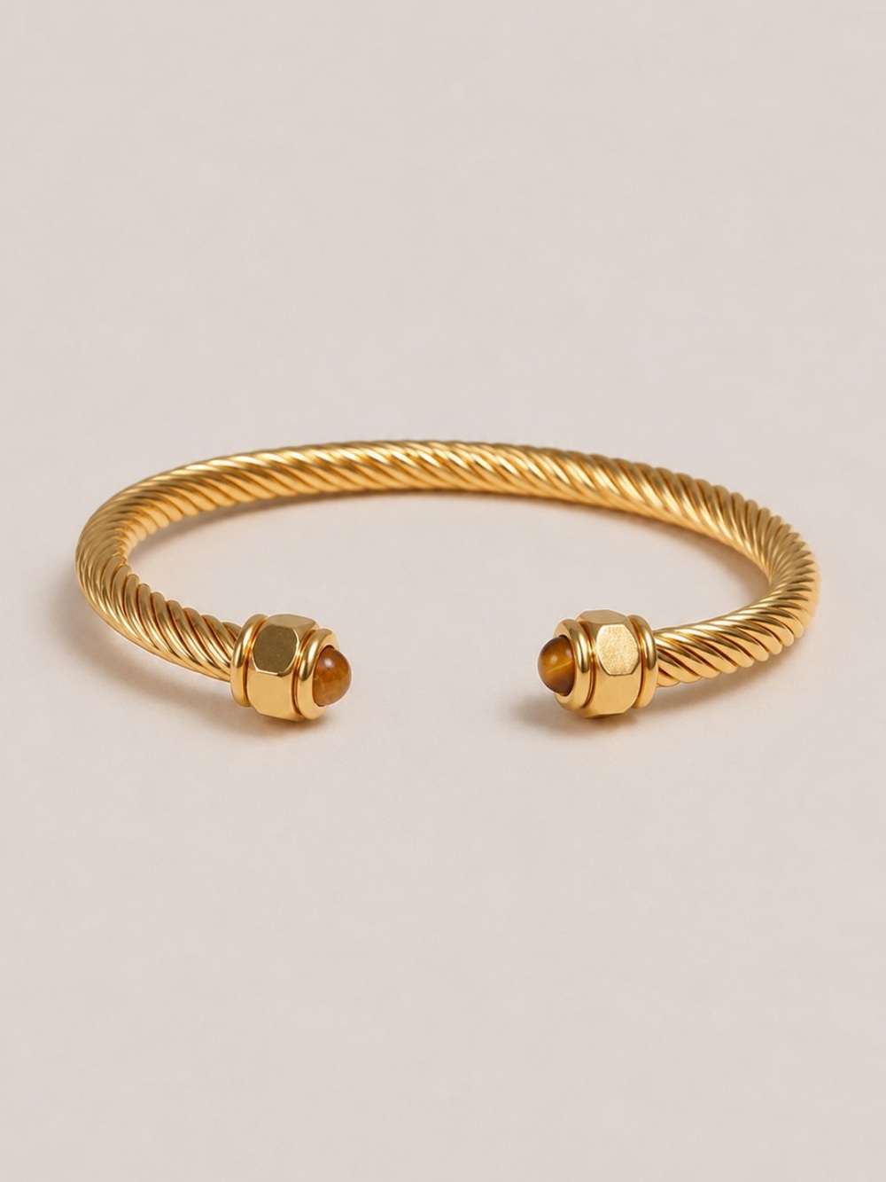 New! Gold Amber Gemstone Cuff Bracelet NWOT